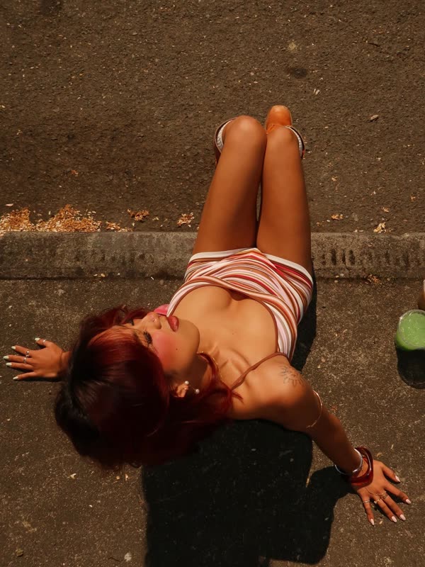Overhead on the warm pavement