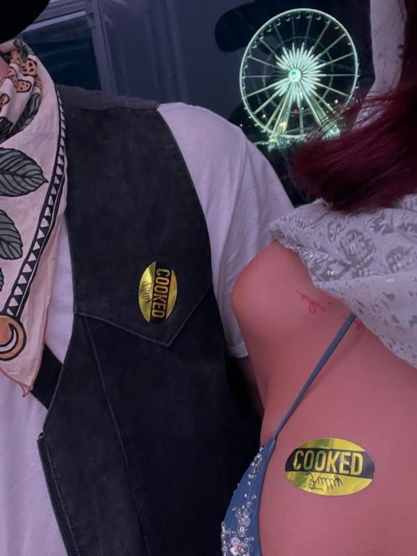 Belt detail with the ferris wheel behind