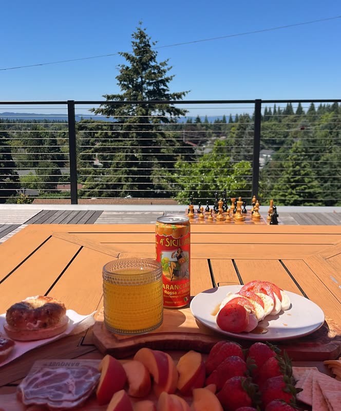 Snacks out on the deck